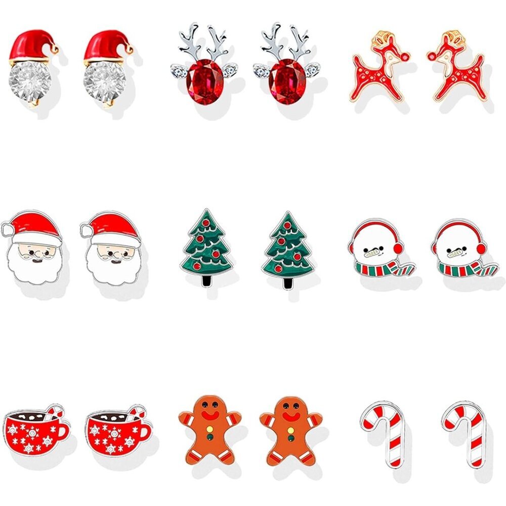Christmas Earrings for Women Stocking Stuffers Xmas Holiday Stud Earrings Bow Tr